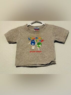 Vintage M&M's minis baby boy size 12 months Gray 'Laughing It Up' Kids Tee